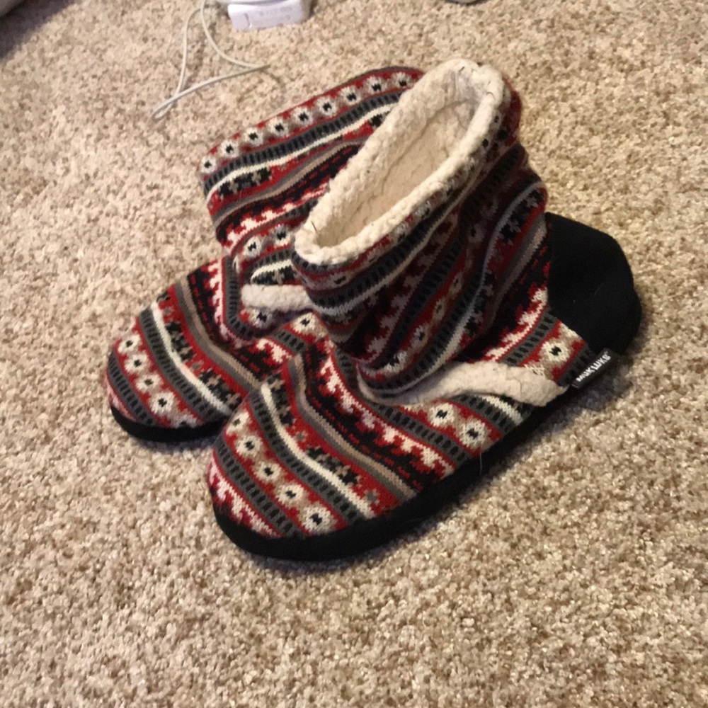 tribal print slipper boots